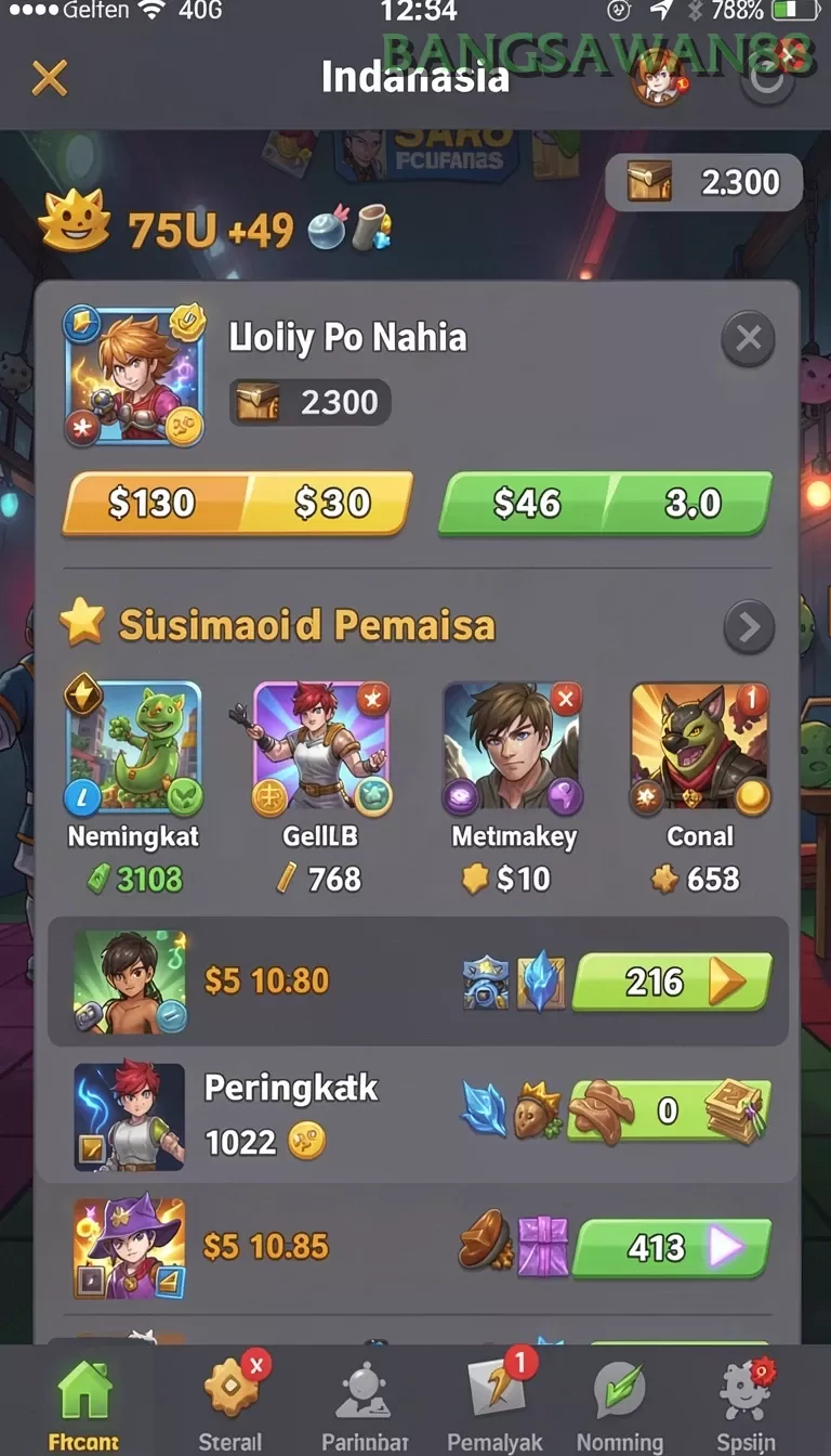 Cuplikan layar KATSU5 — pengaturan akun