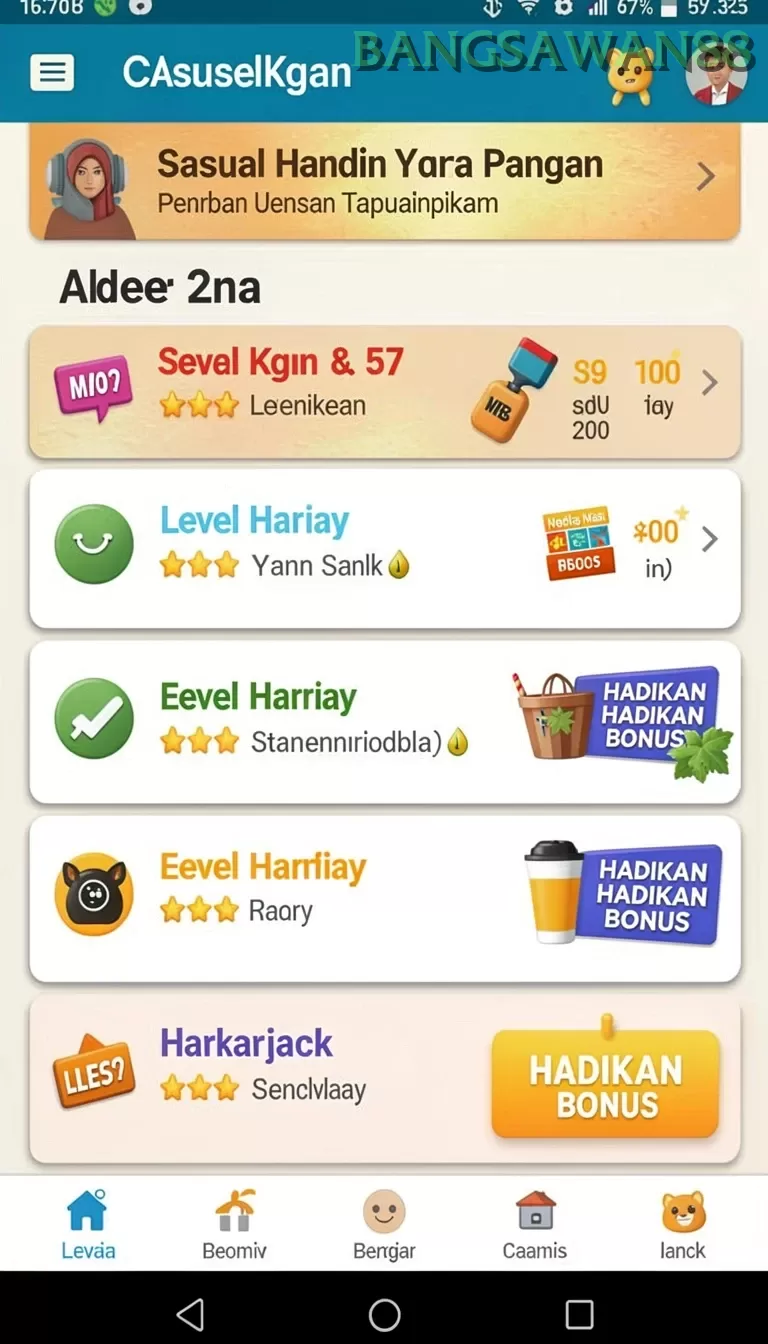 Cuplikan layar KATSU5 — aktivitas